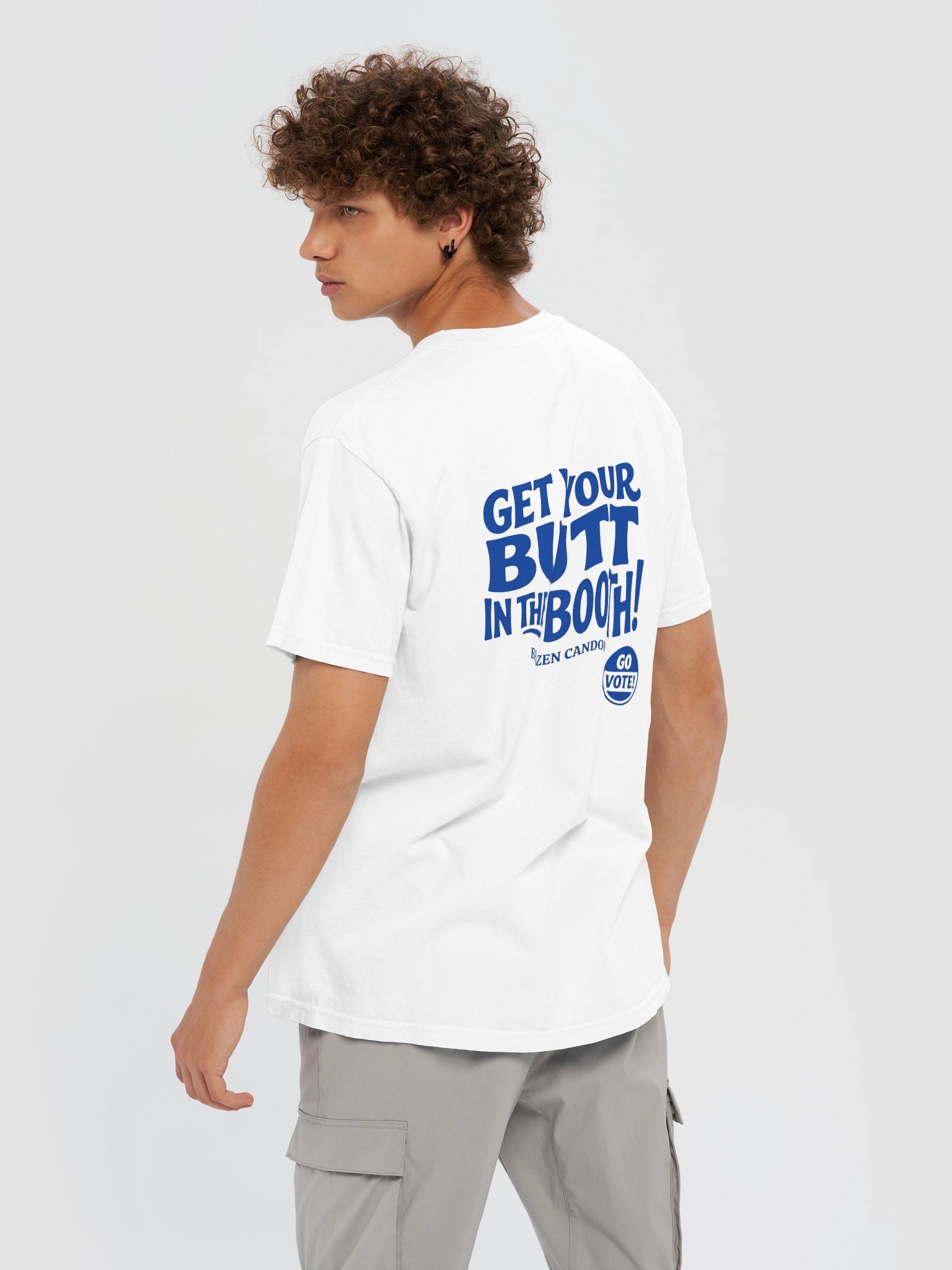 Brazen Candor – Get Your Butt in the Booth! T-Shirt - White - Vote Blue product image (4)
