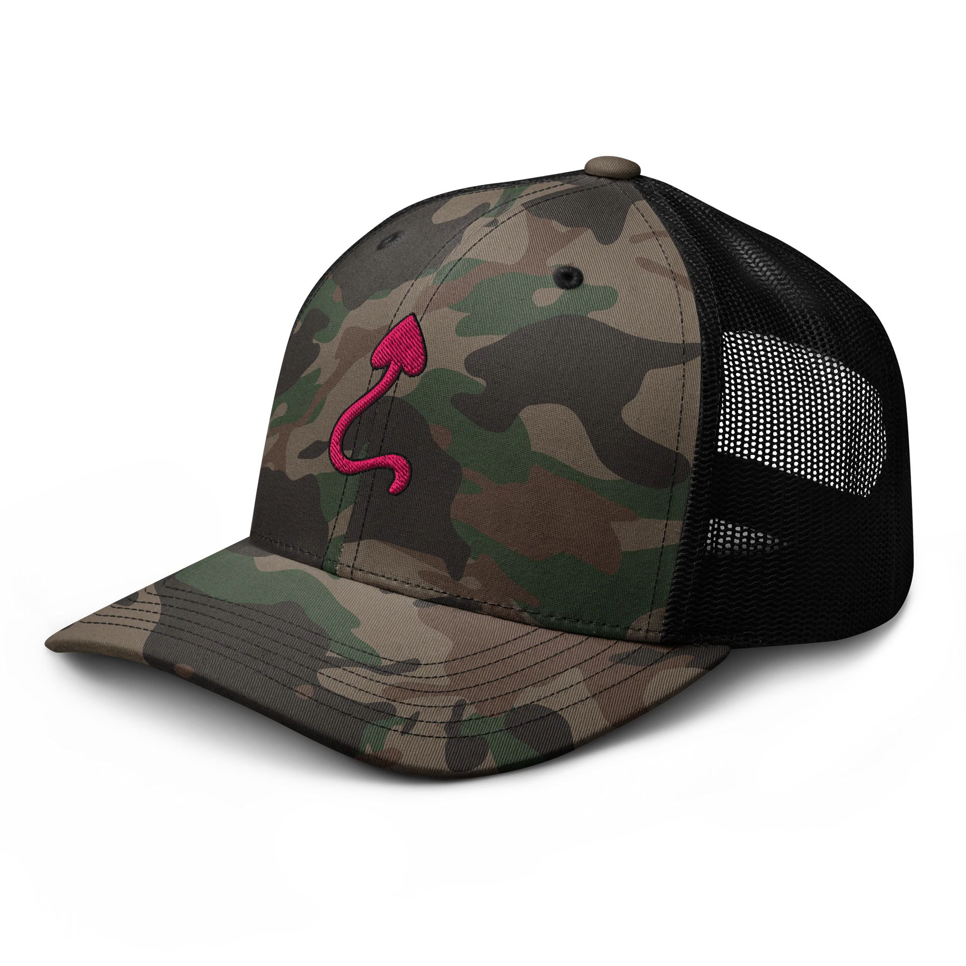 Booty Demon Devil Tail Women's Camo Embroidered Trucker Hat product image (4)