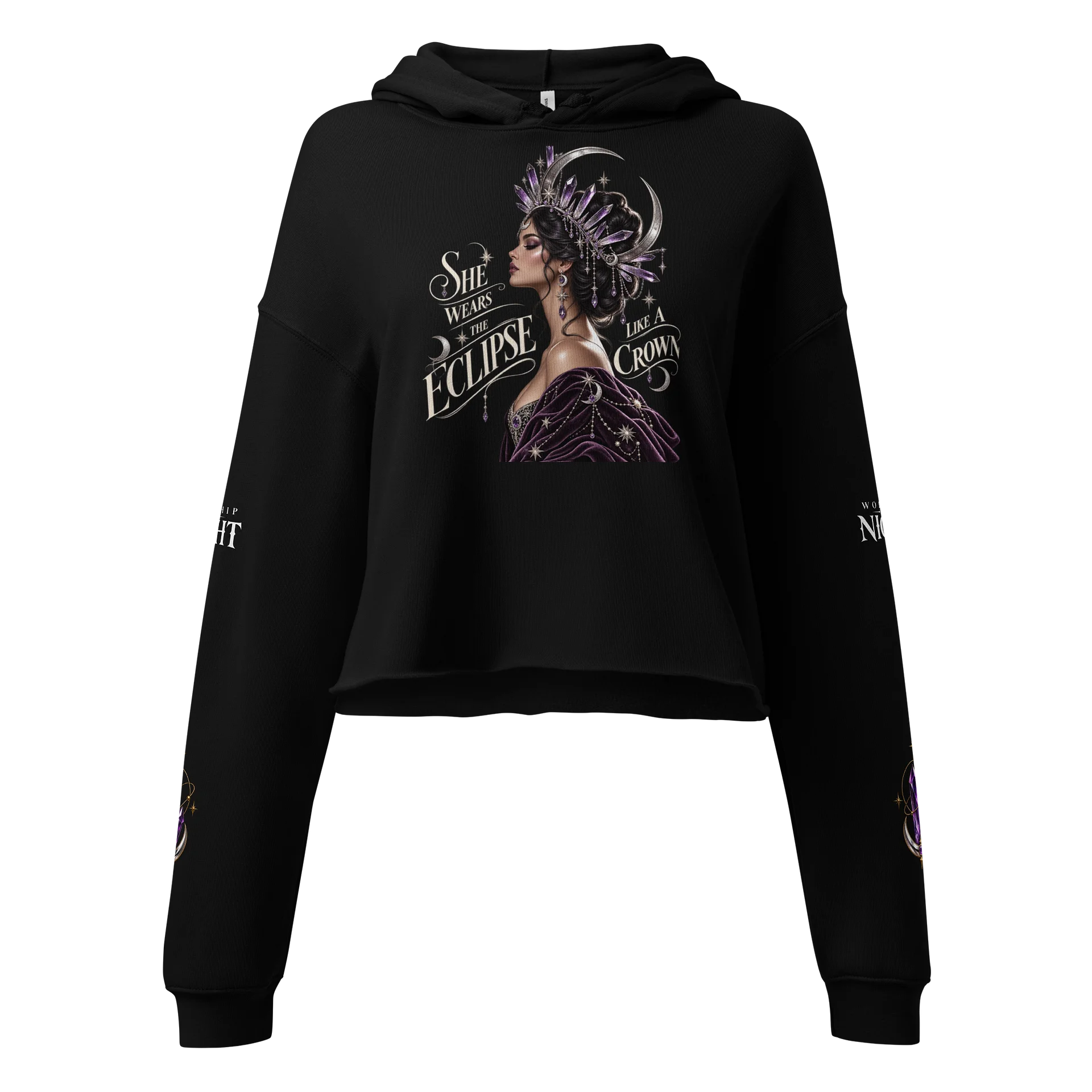 Moonlight Is Her Religion Crop Hoodie product image (1)