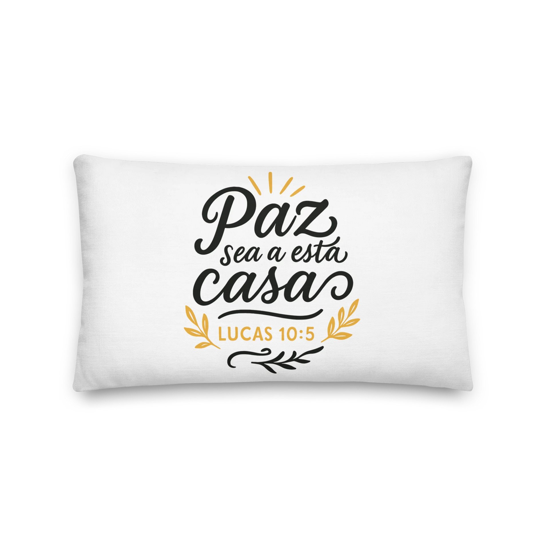 Premium Christian Pillow (Spanish) – Luke 10:5 product image (1)