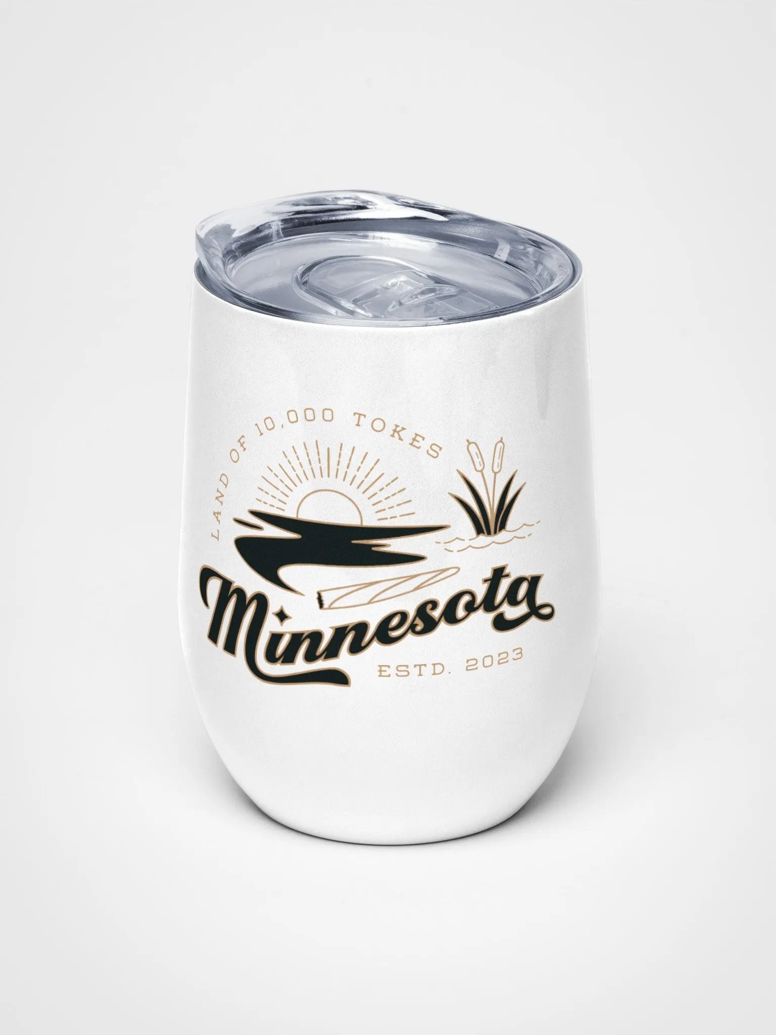 Land of 10,000 Tokes ✧ Minnesota Cannabis Lake Wine Tumbler product image (1)