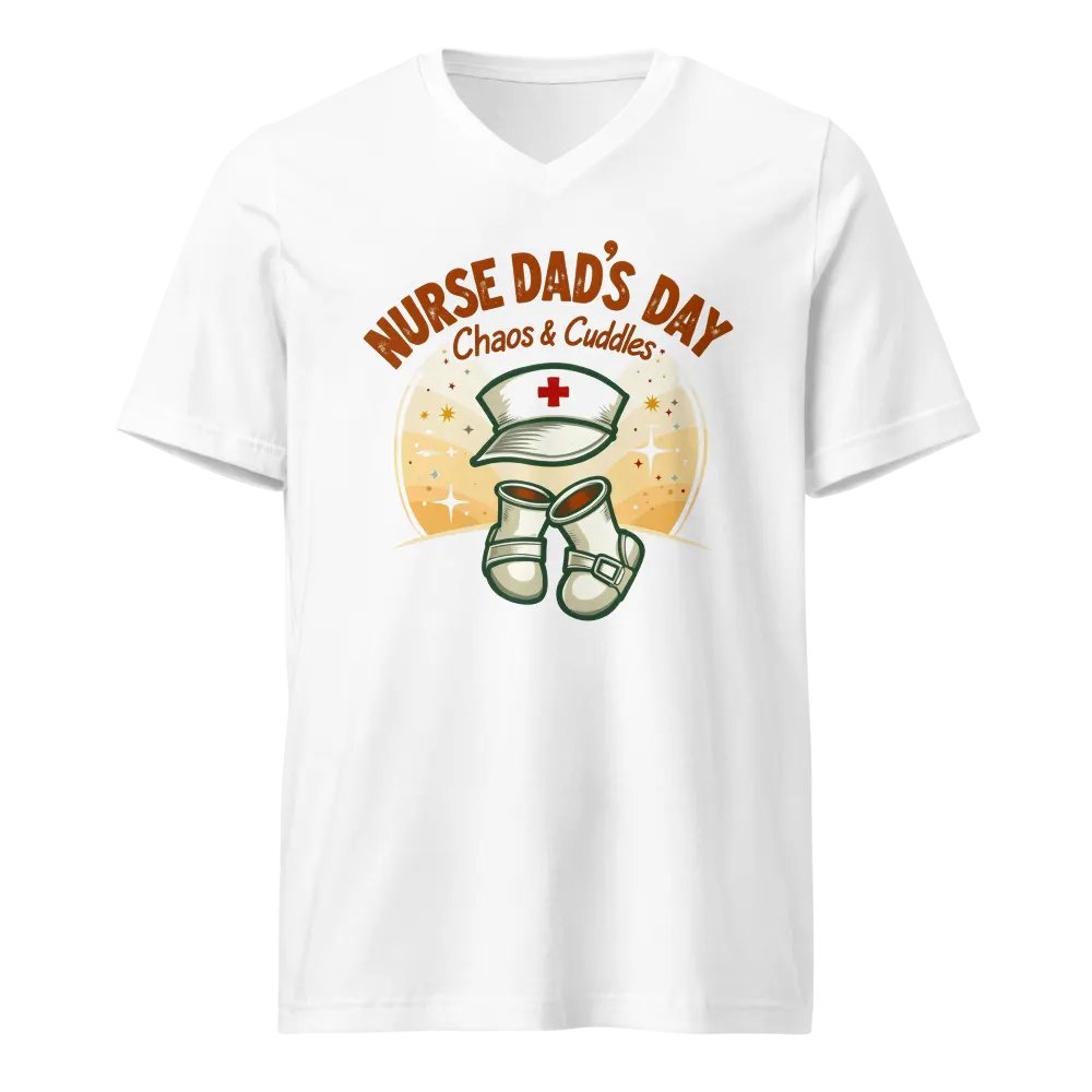 Chaos & Cuddles Nurse Dad's Day V-Neck Tee product image (1)