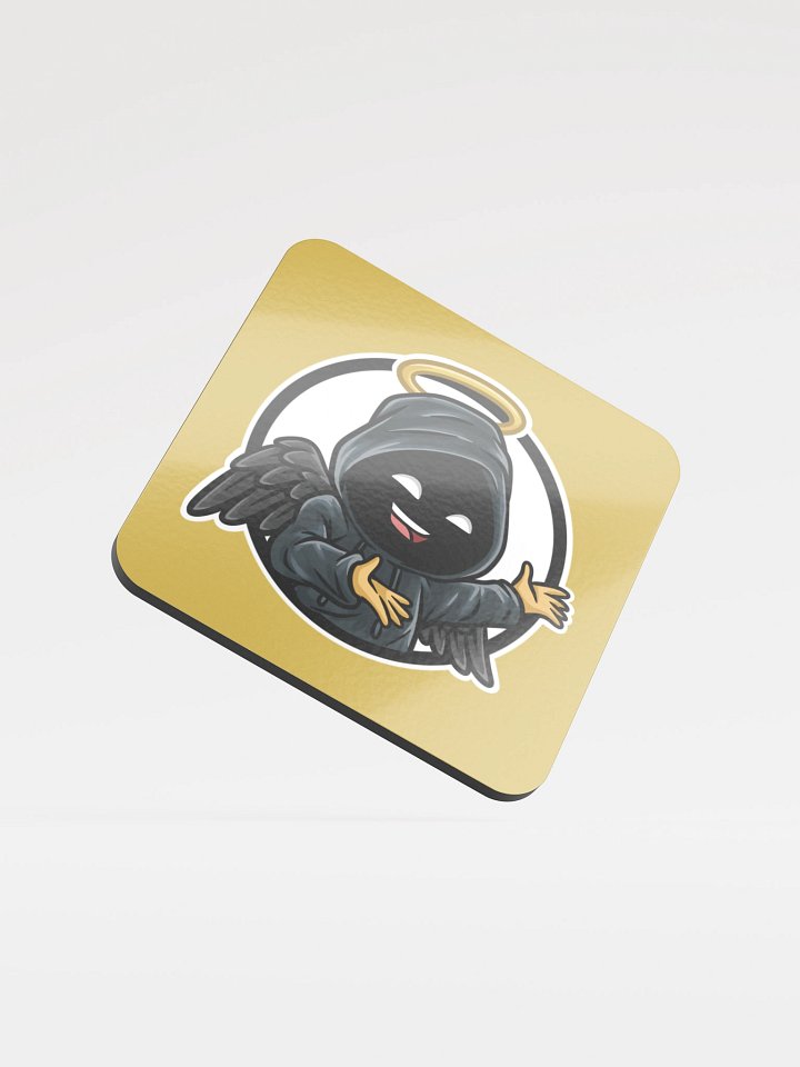 Glossed Cork Coaster - Logo (Gold BG) product image (1)