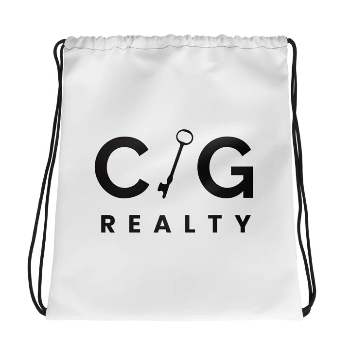 White Drawstring Logo Bag product image (1)