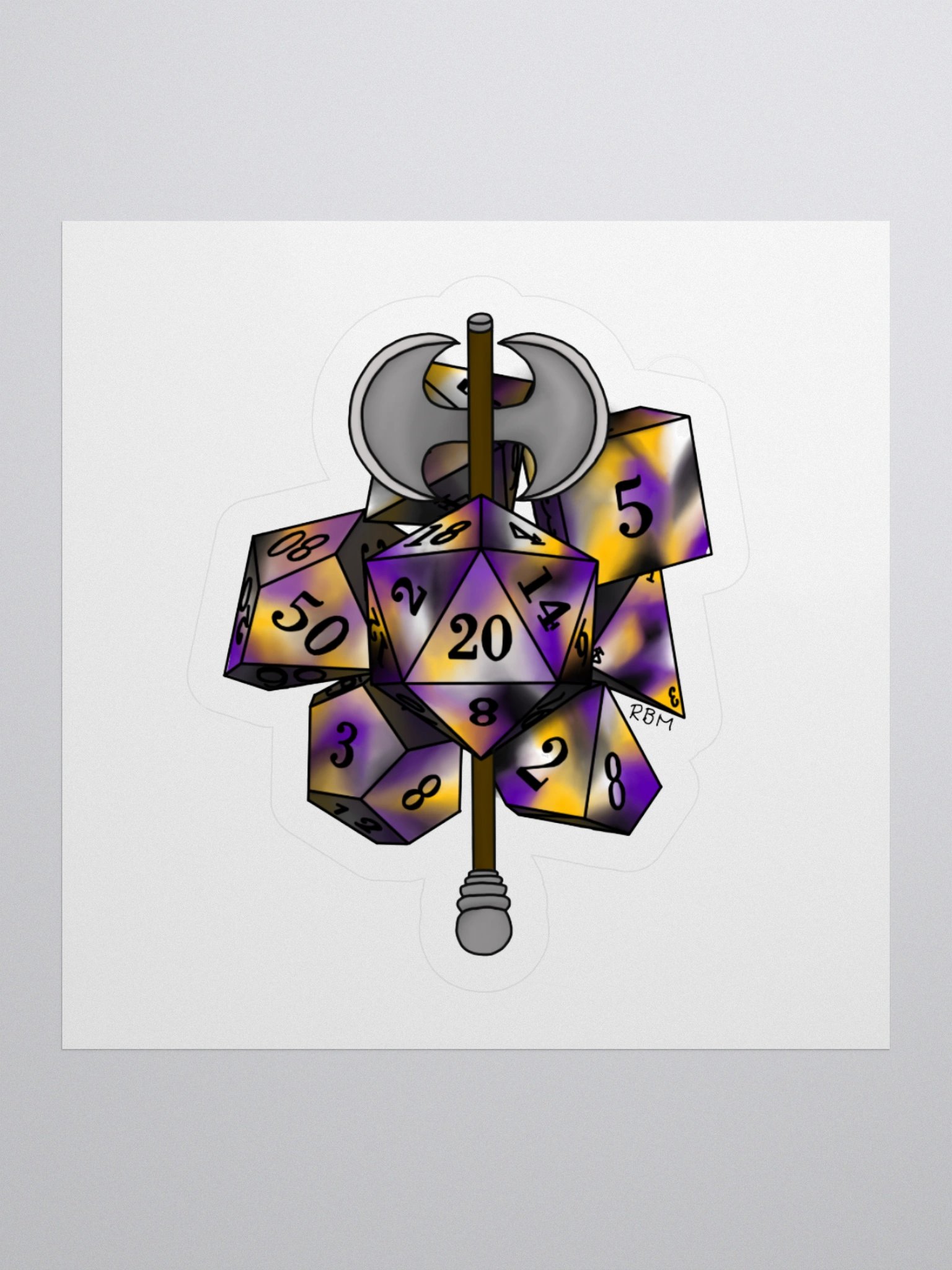Non Binary Pride Dice Design product image (2)