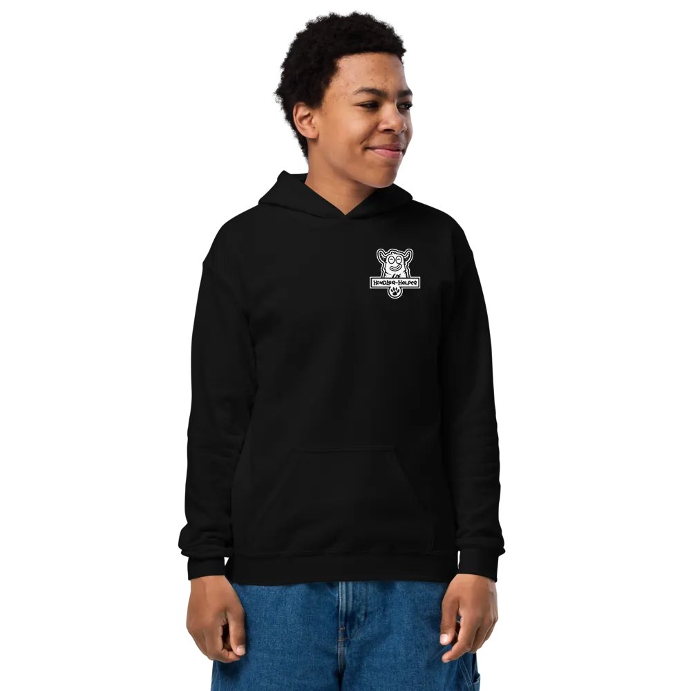 Youth Handler-Helper Badge (White on Dark) Hoodie product image (2)