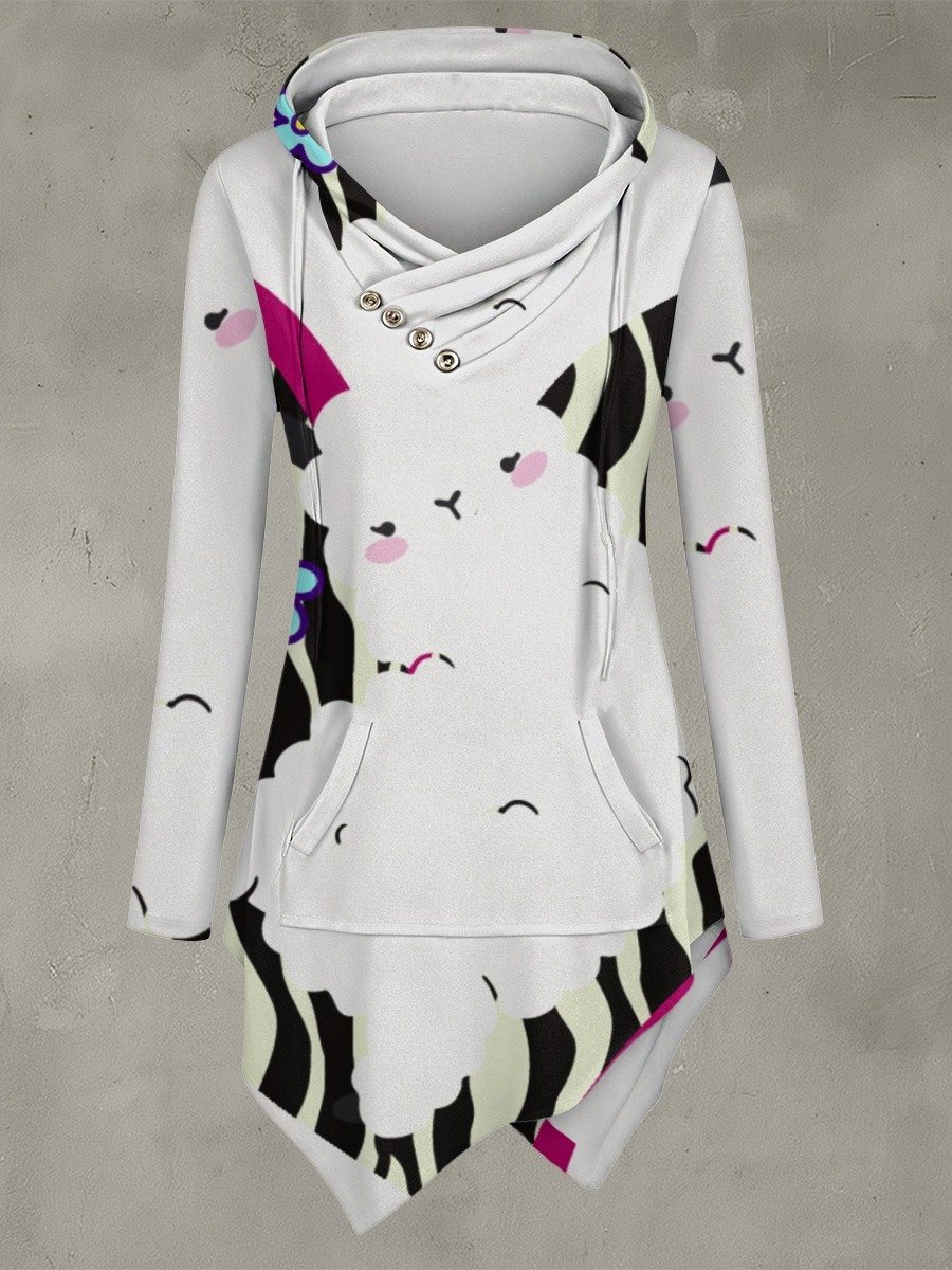 Kawaii Alpaca Crossover Longline Hoodie product image (1)