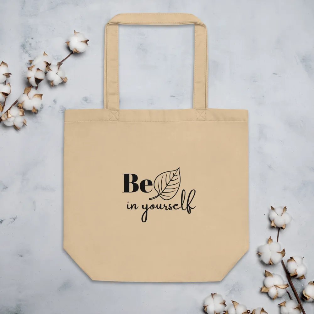 Beleaf in Yourself — Organic Cotton Beige Tote Bag for Everyday Use product image (3)