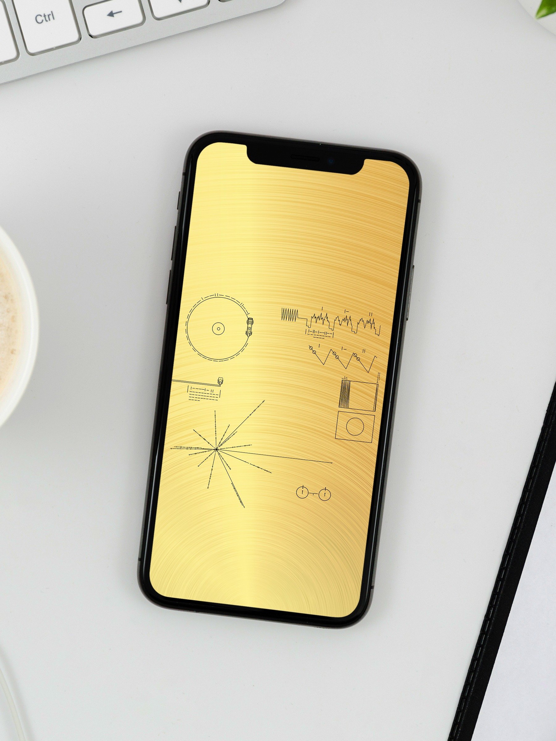 Phone Wallpaper: NASA Voyager 1 Golden Record — Instant digital download, mobile wallpaper, space wallpaper, NASA wallpaper product image (7)