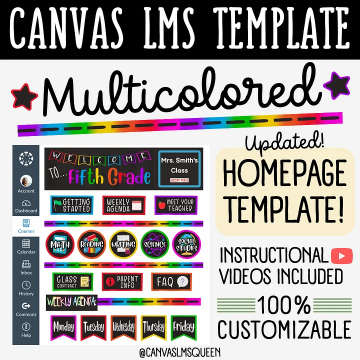 Canvas LMS Template - COURSE BUNDLE - Multicolored - 100% Customizable product image (2)