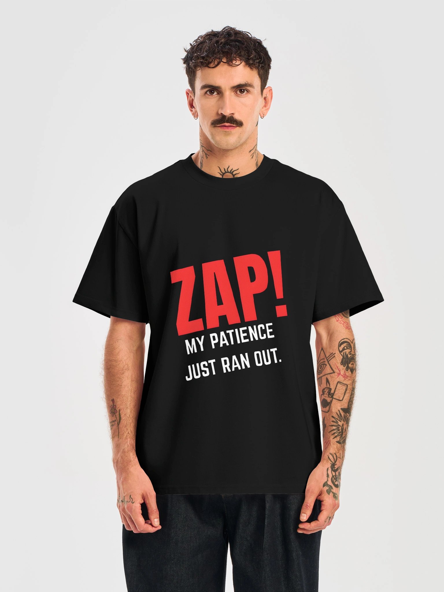 ZAP! My Patience Just Ran Out T-Shirt | Funny Sarcastic Comic Style Tee | Retro Pop Art Graphic Shirt | Unisex Humor Gift product image (2)