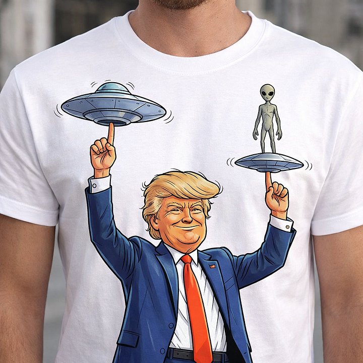 Trump Alien Spinner Shirt - Funny Trump UFO Balancing Act Graphic Tee product image (1)