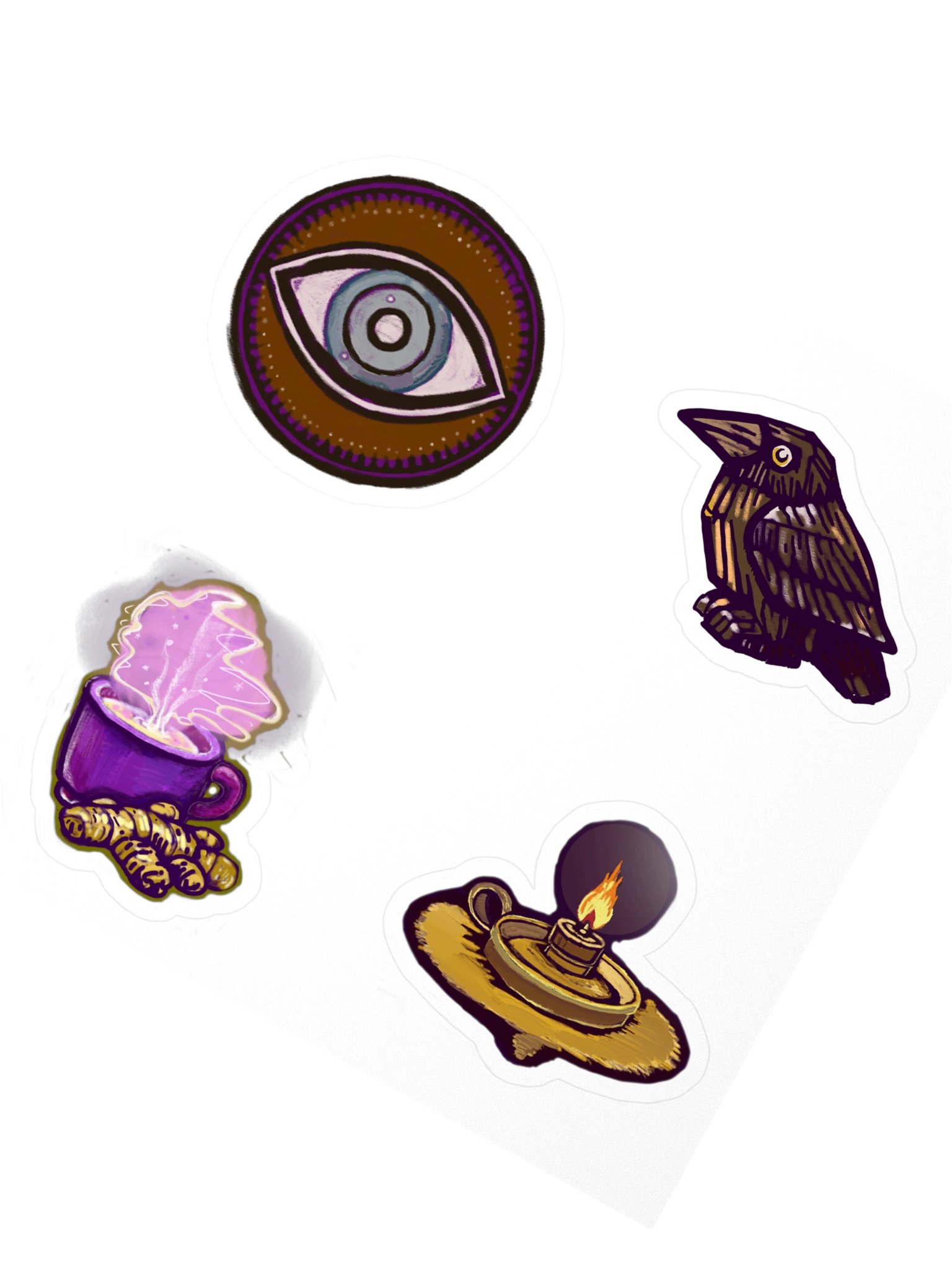 The Four, Witchy Sticker Sheet (4 kiss-cut vinyl stickers) product image (2)