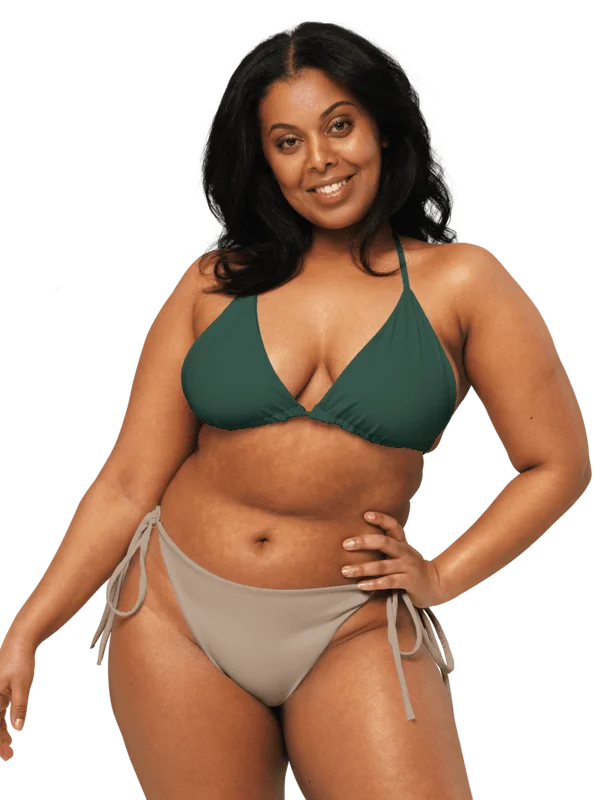 Deep Green Recycled String Bikini Top product image (1)