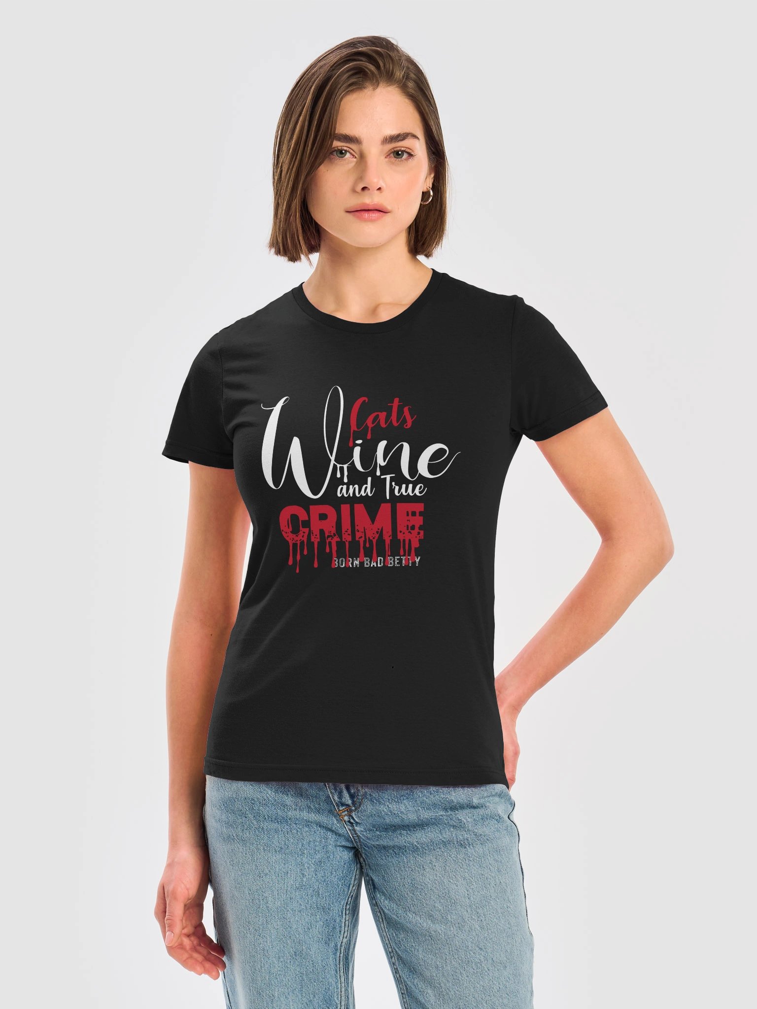 Cats, Wine and True Crime Women's T-shirt product image (2)