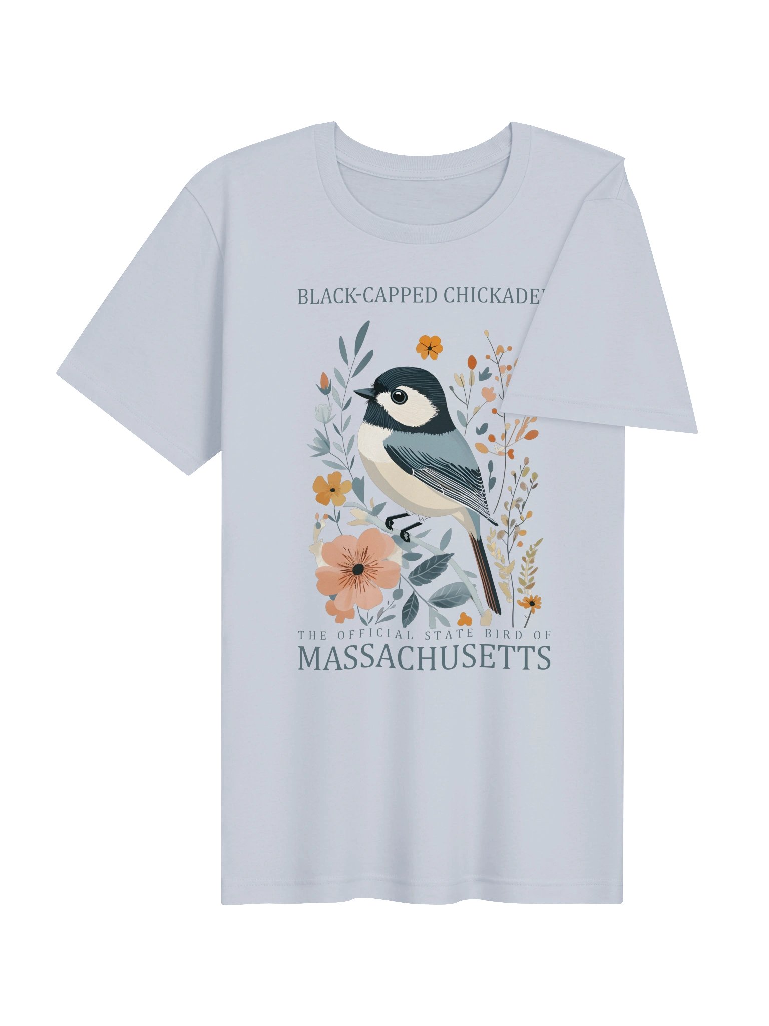 Black-Capped Chickadee Massachusetts Bird Tee product image (4)