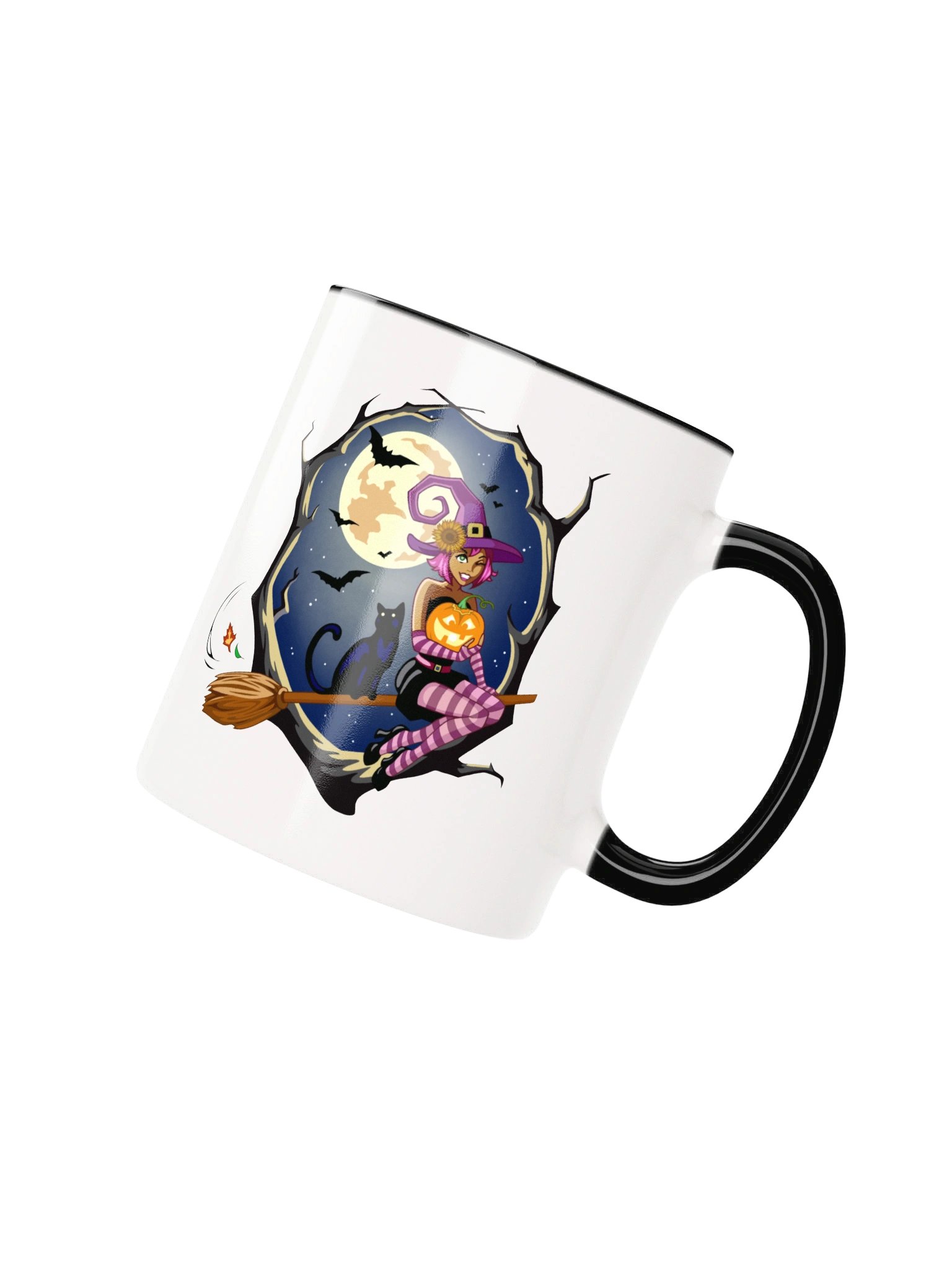 Whimsical Sunflower Witch Ceramic Mug – Cute Cartoon Halloween Coffee Cup product image (4)