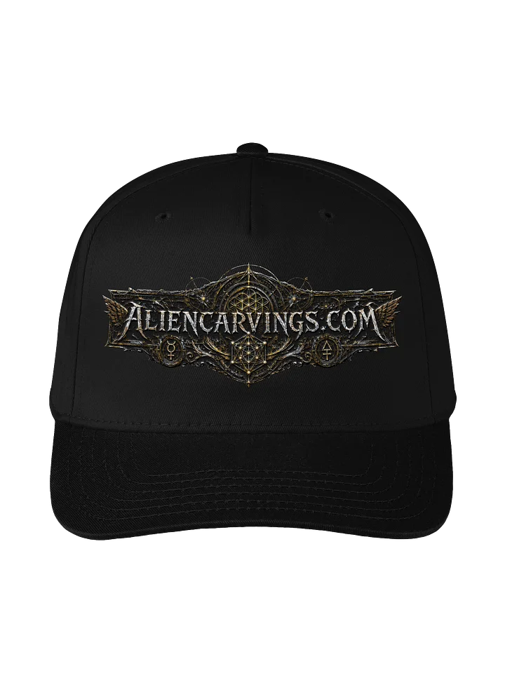 Aliencarvings Mercury Sulfer Embroidered Black Baseball Hat product image (1)