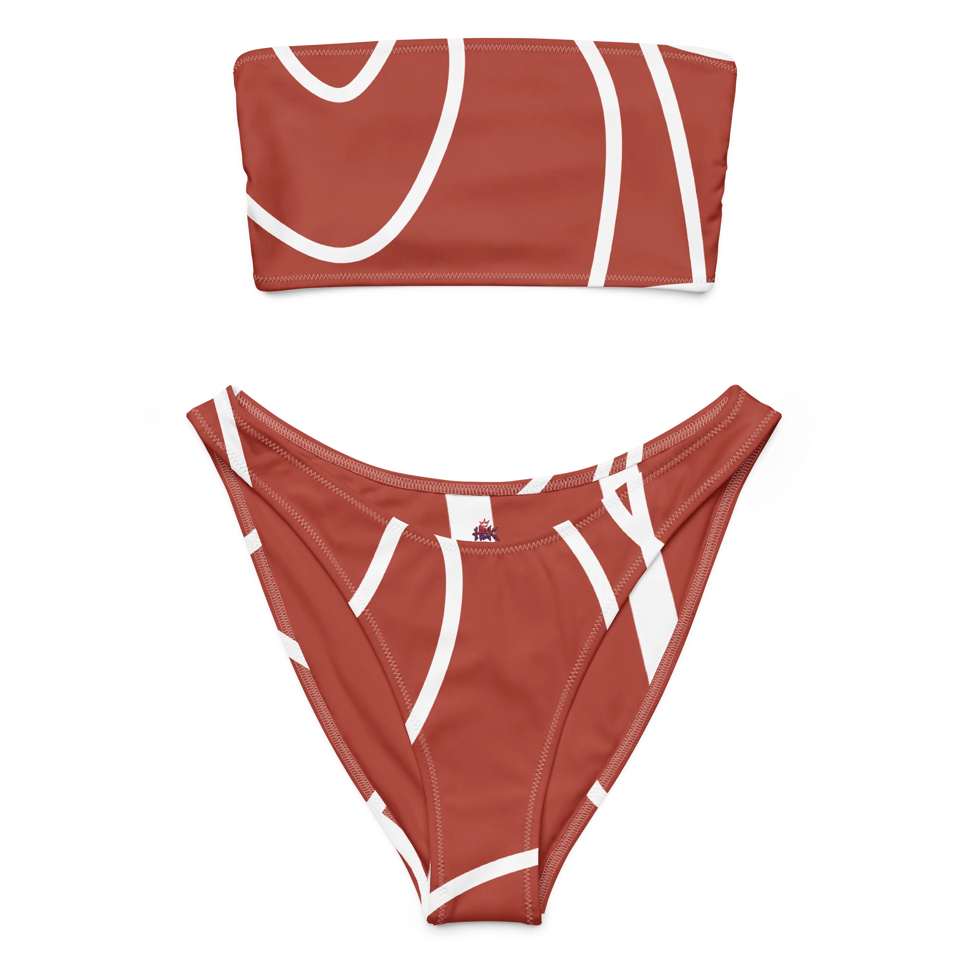 Intricate Red Abstract Bandeau Bikini product image (1)