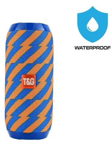TG117 Portable Wireless Bluetooth Waterproof Speaker - USB/TF/FM Radio (Blue/Orange) product image (1)