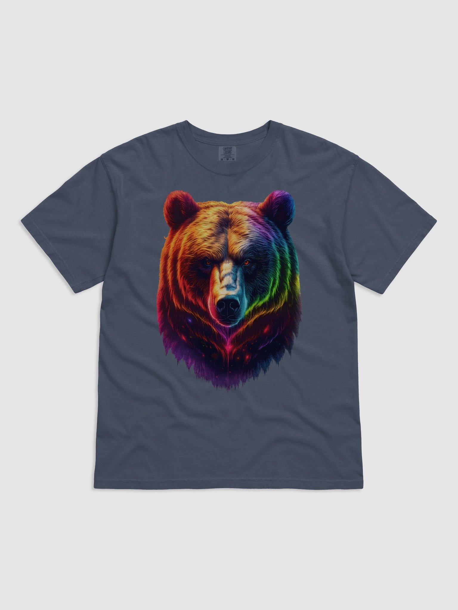 Pride Rainbow Bear Face - LGBTQ Bear in Neon Cosmic Colors product image (1)