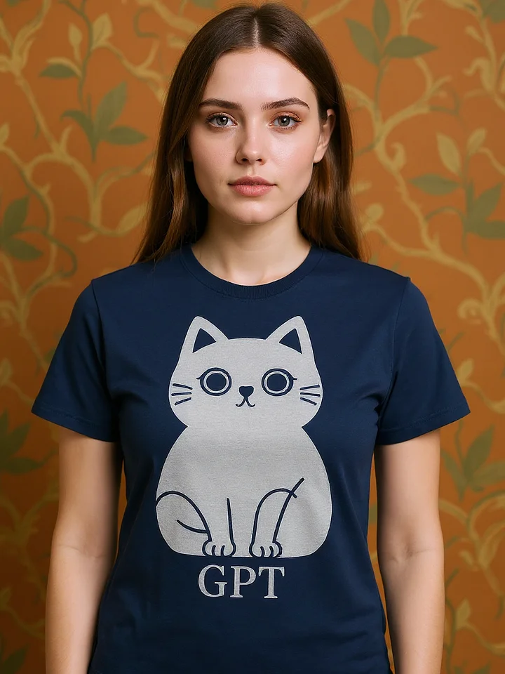 Whiskered Comfort: Cartoon Cat Silhouette T-Shirt product image (1)