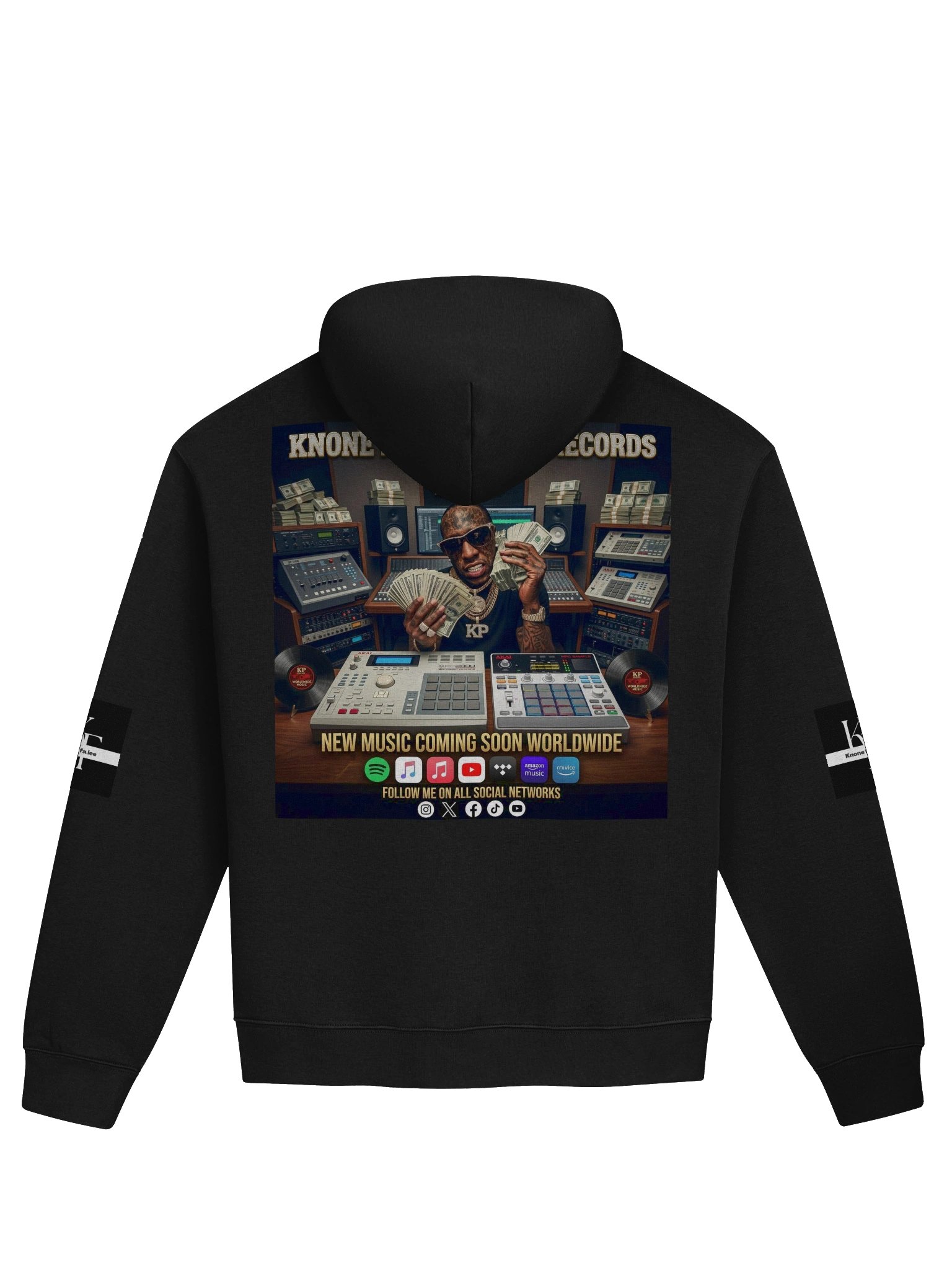 knone fa lee hoodie Stylish Monochrome Lettering Hoodie product image (4)