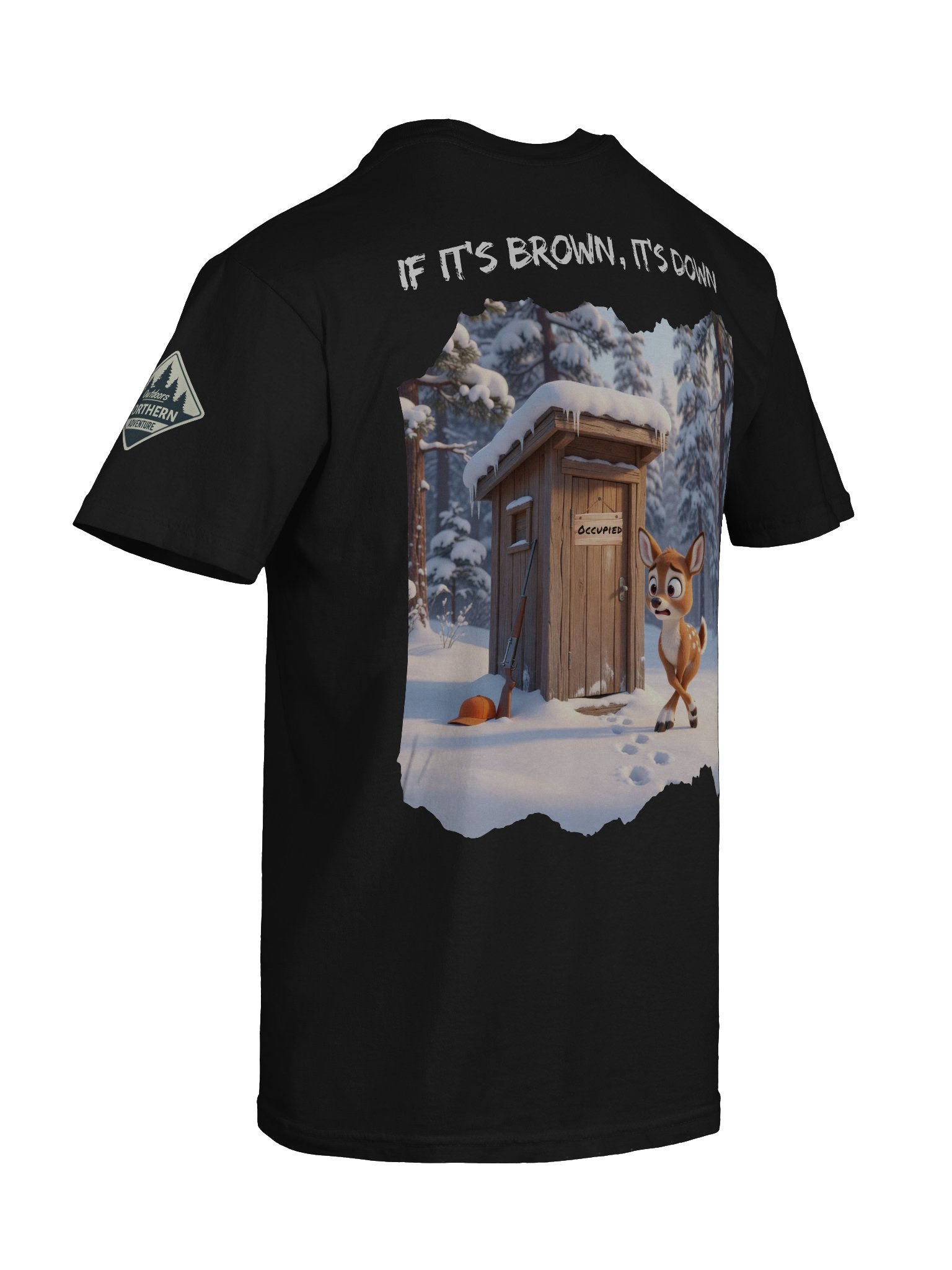 If It’s Brown, It’s Down — Funny Winter Deer Hunting T-Shirt product image (2)