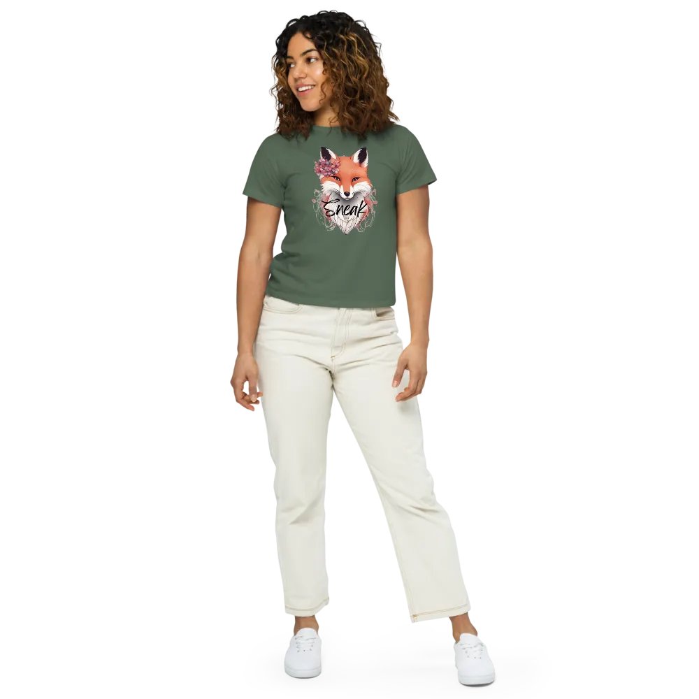 Flower Fox Sneak High-Waisted T-Shirt product image (22)