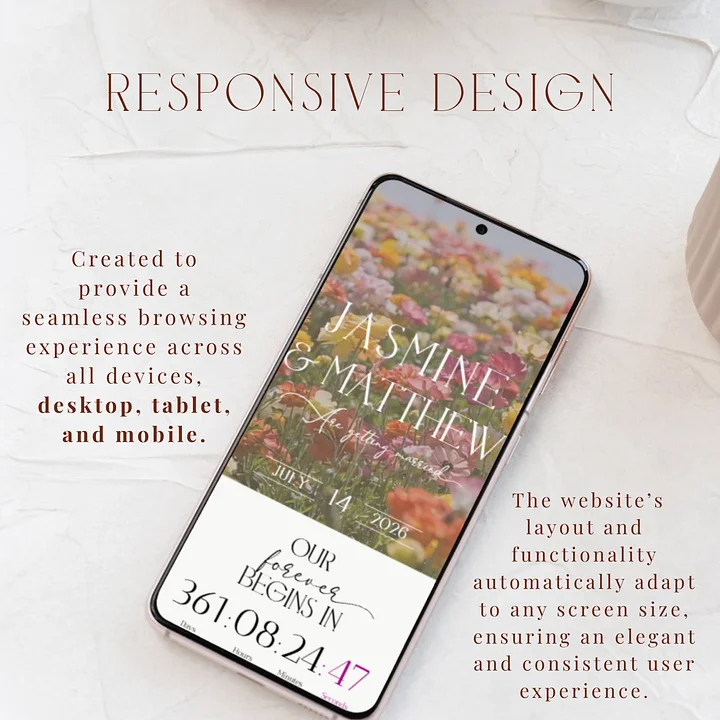 Wedding Website Template Canva | Editable RSVP Site | Floral Digital Invitation | Modern Wedding Website | Elegant Wedora Design product image (2)