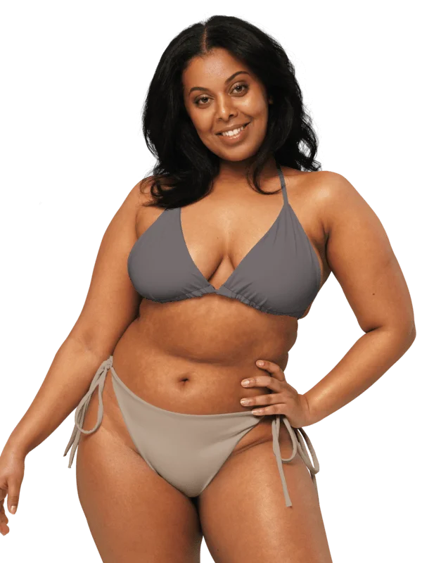 Minimal Gray All-Over Print Padded String Bikini Top product image (2)