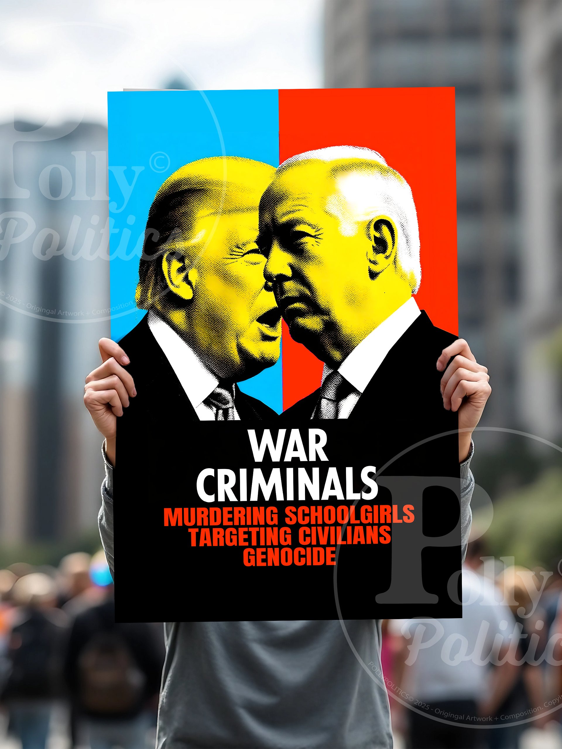 Trump Netanyahu War Criminals Protest Sign product image (1)