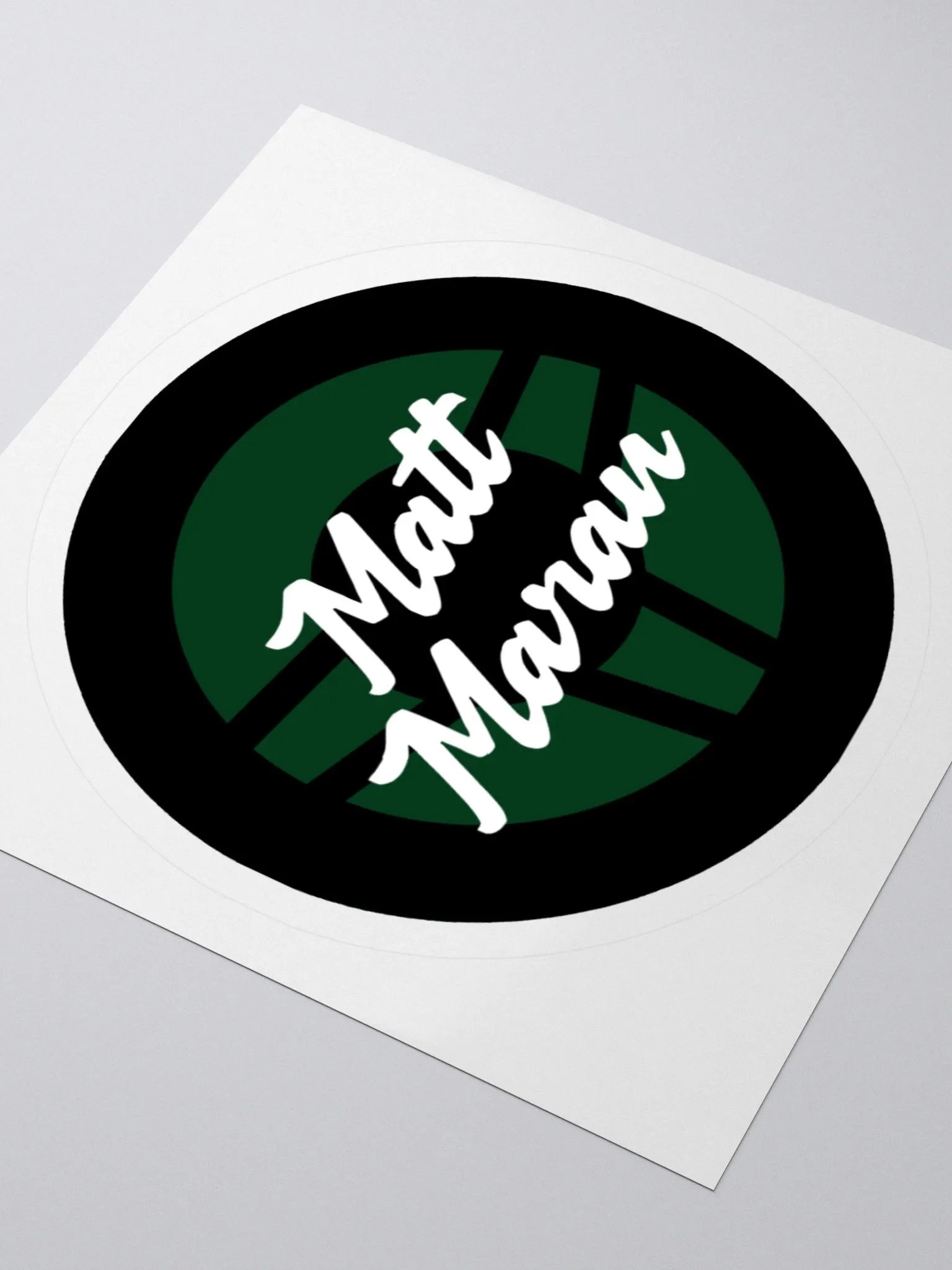 Round Matt Maran logo sticker product image (6)