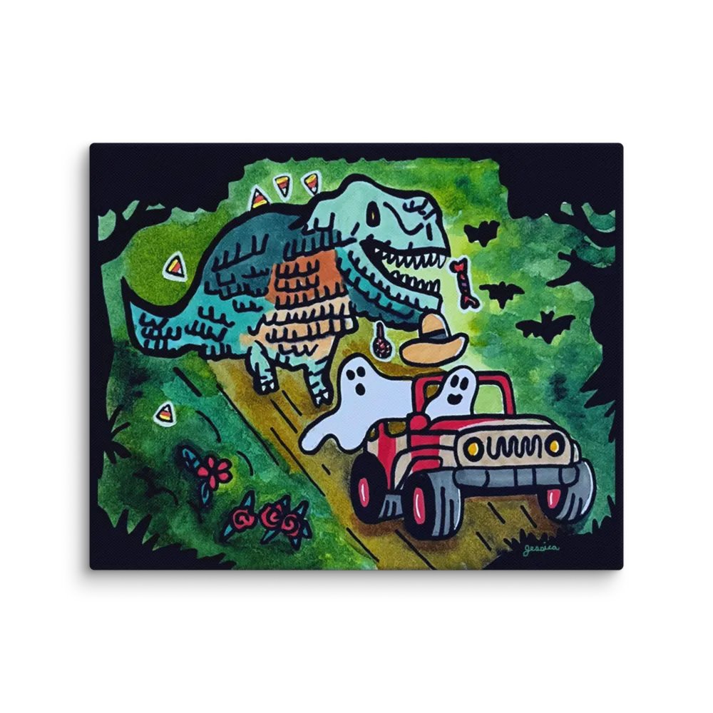 Dino Piñata Pursuit Canvas product image (1)