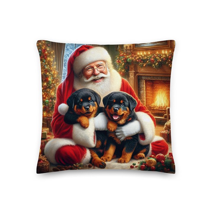 Rottweiler Santa's Puppy Party Festive Pillow product image (3)