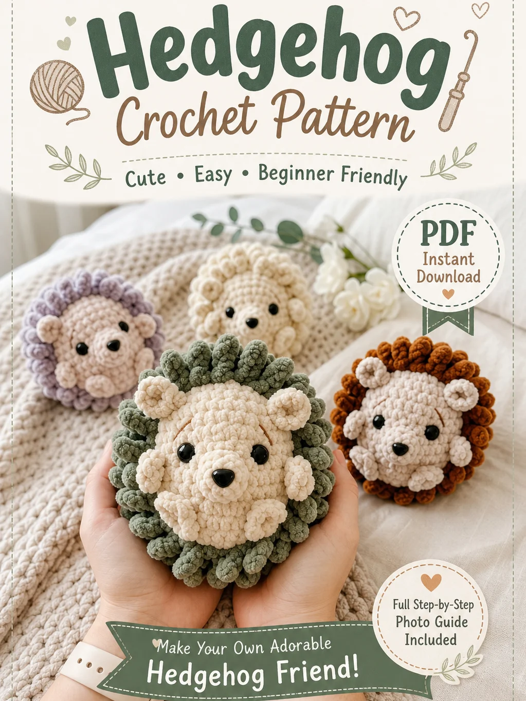 Crochet Hedgehog Pattern PDF product image (1)