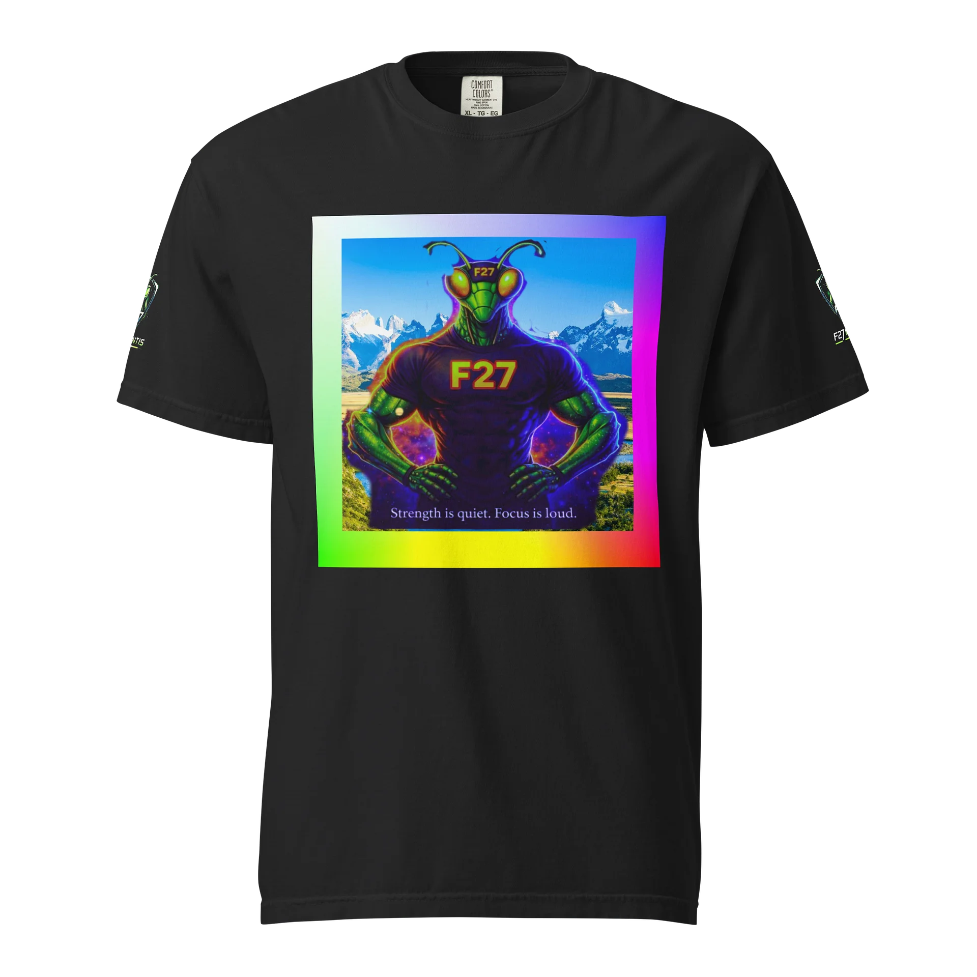 F27 Quiet Strength Retro Muscle Heavyweight Tee By FayzieBobs product image (1)