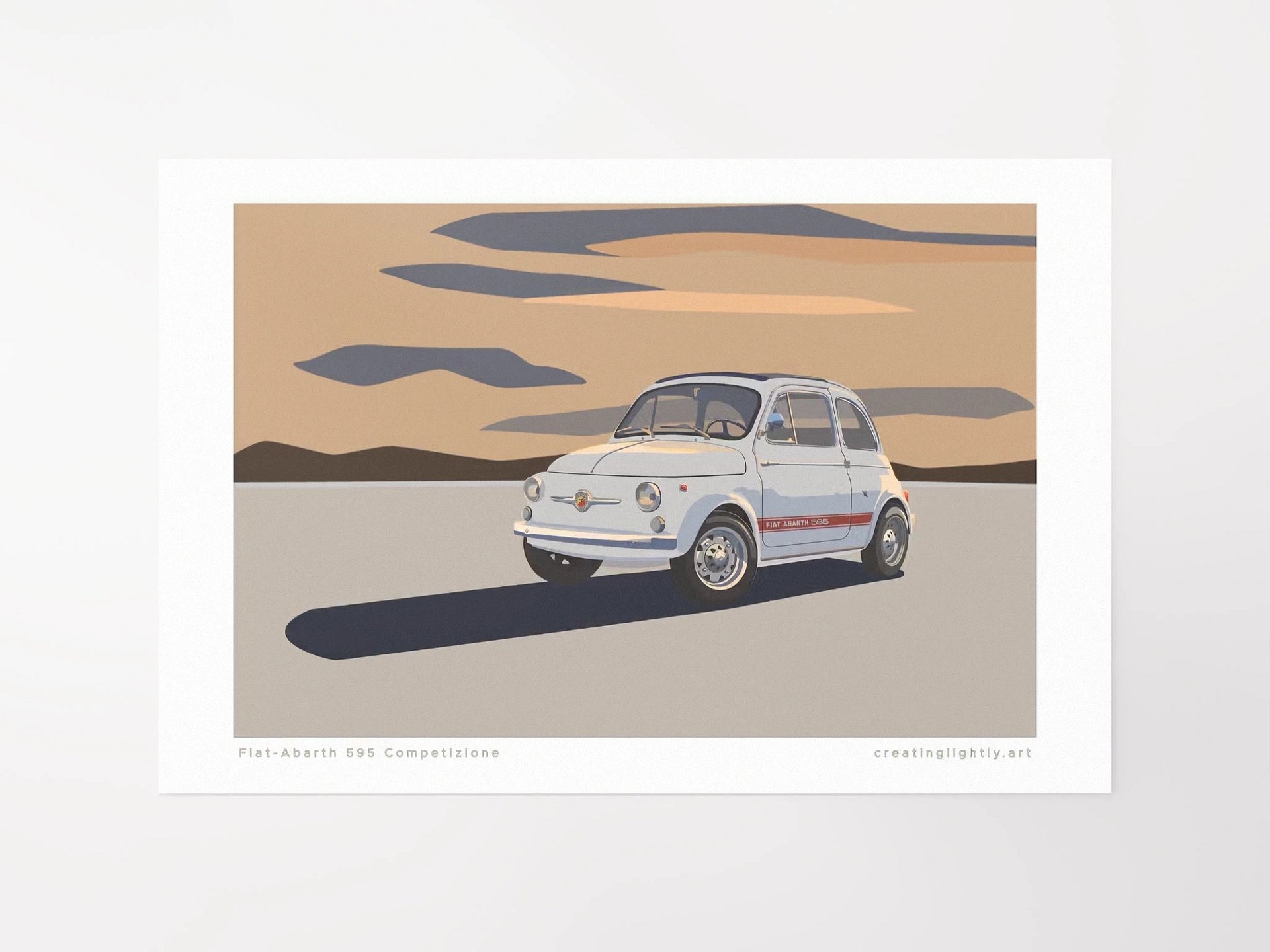 "Fiat-Abarth 595 Competizione" Original Artwork Print product image (1)