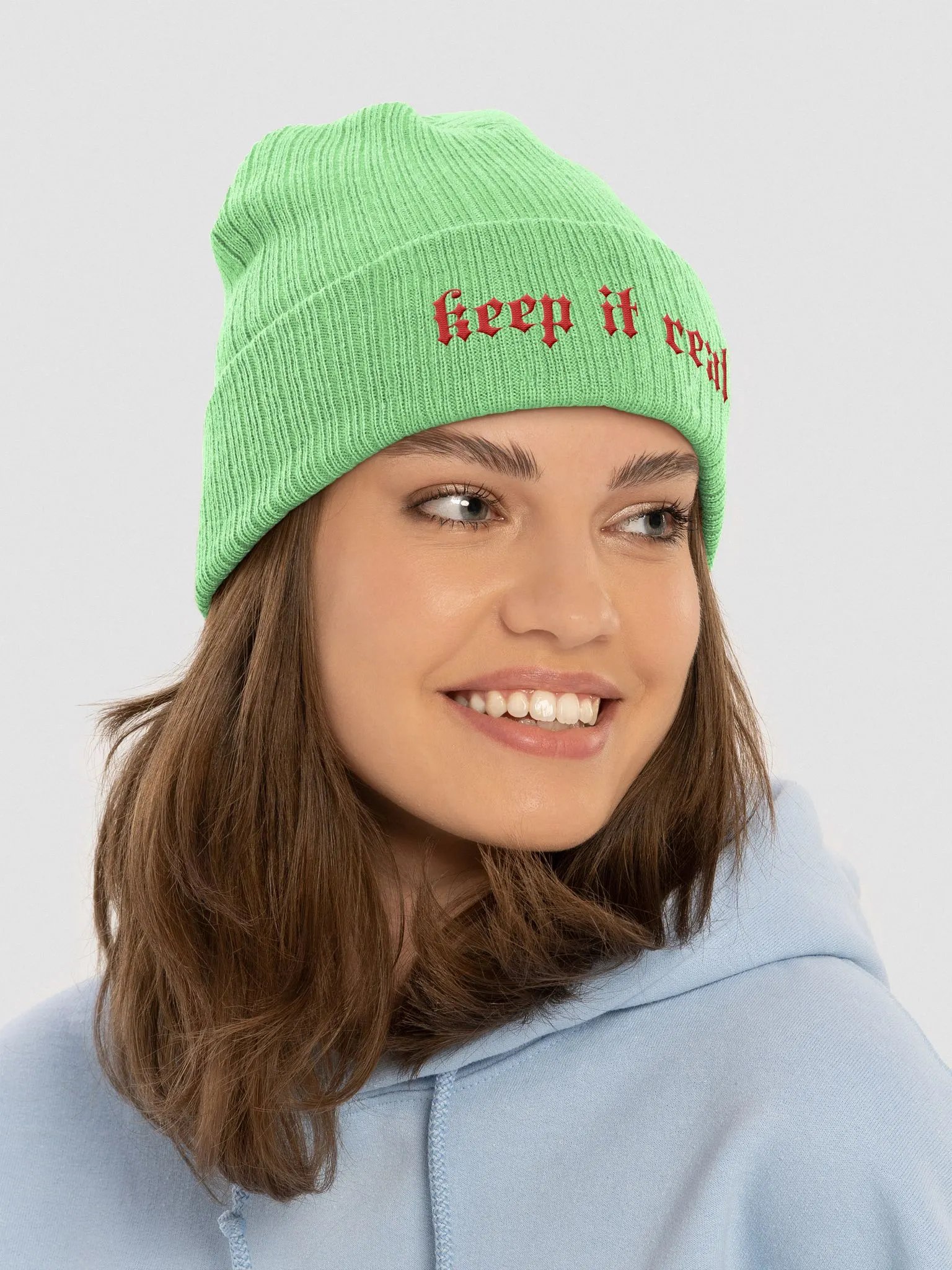 Realistic Red Gothic Knit Beanie product image (46)