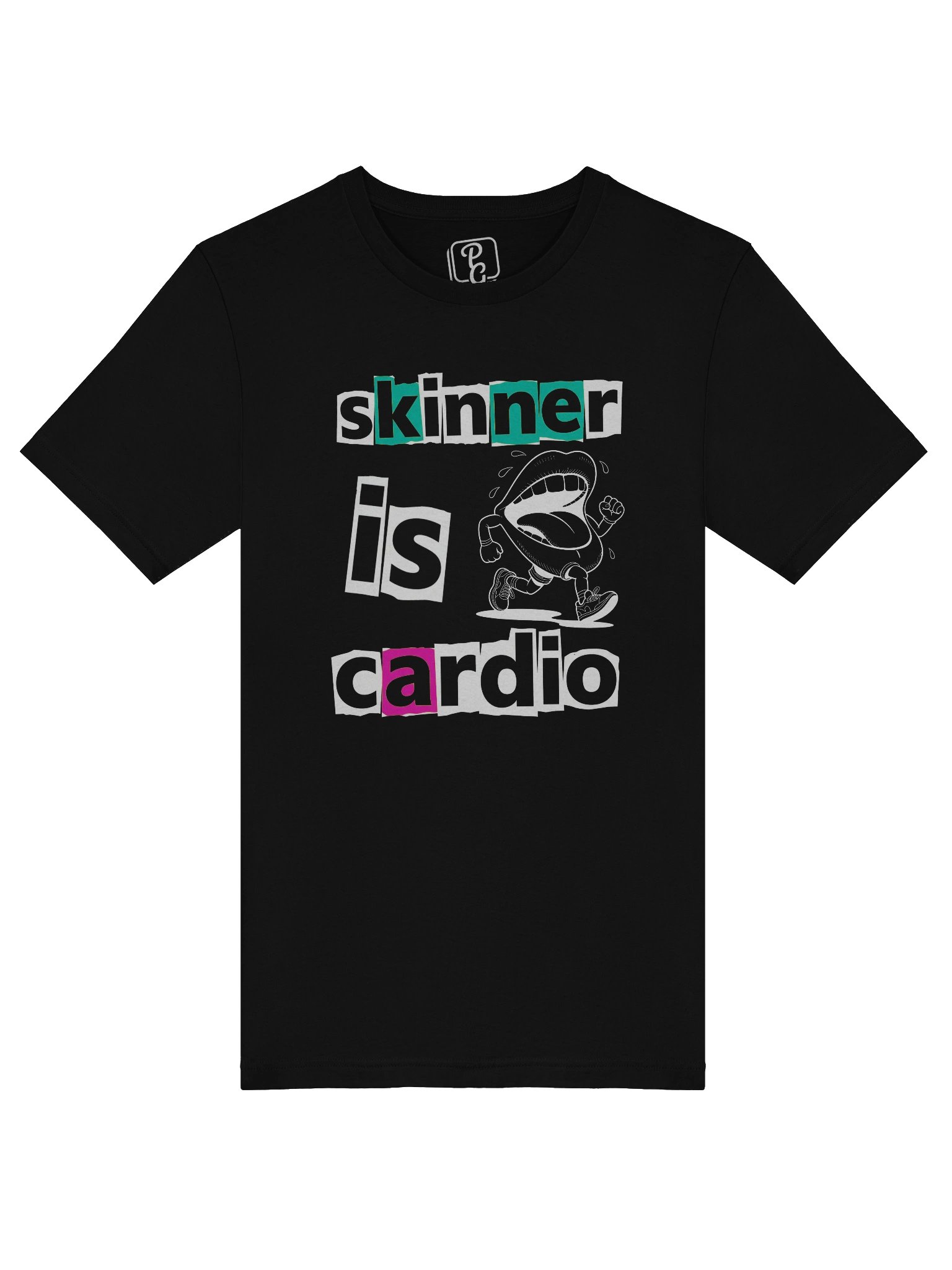 Skinner Is Cardio – Funny Cape Flats Slang Graphic Tee (Unisex, Black/Navy) product image (4)