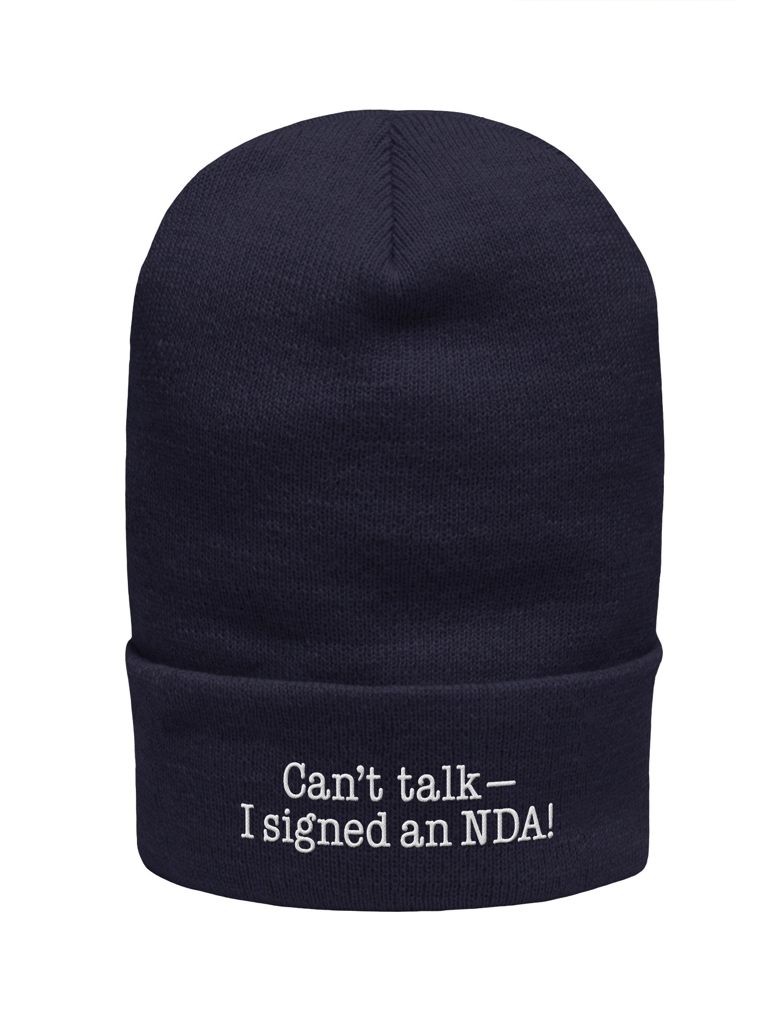 Can’t talk—I signed an NDA! Embroidered Cuffed Beanie – Soft & Cozy Unisex Accessory for Everyday Elegance product image (2)
