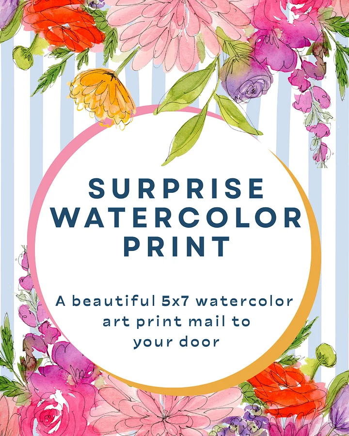 Surprise 5×7 Watercolor Print – Happy Mail product image (2)