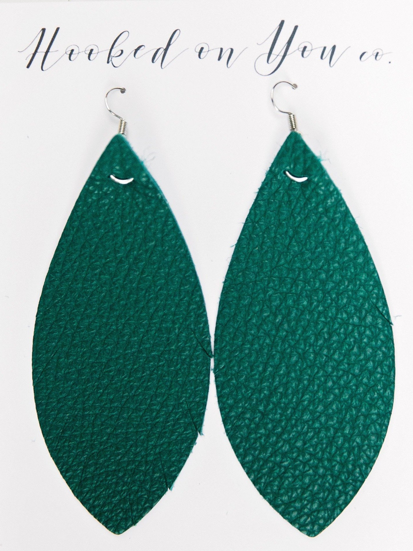 Green Leather Earrings product image (1)