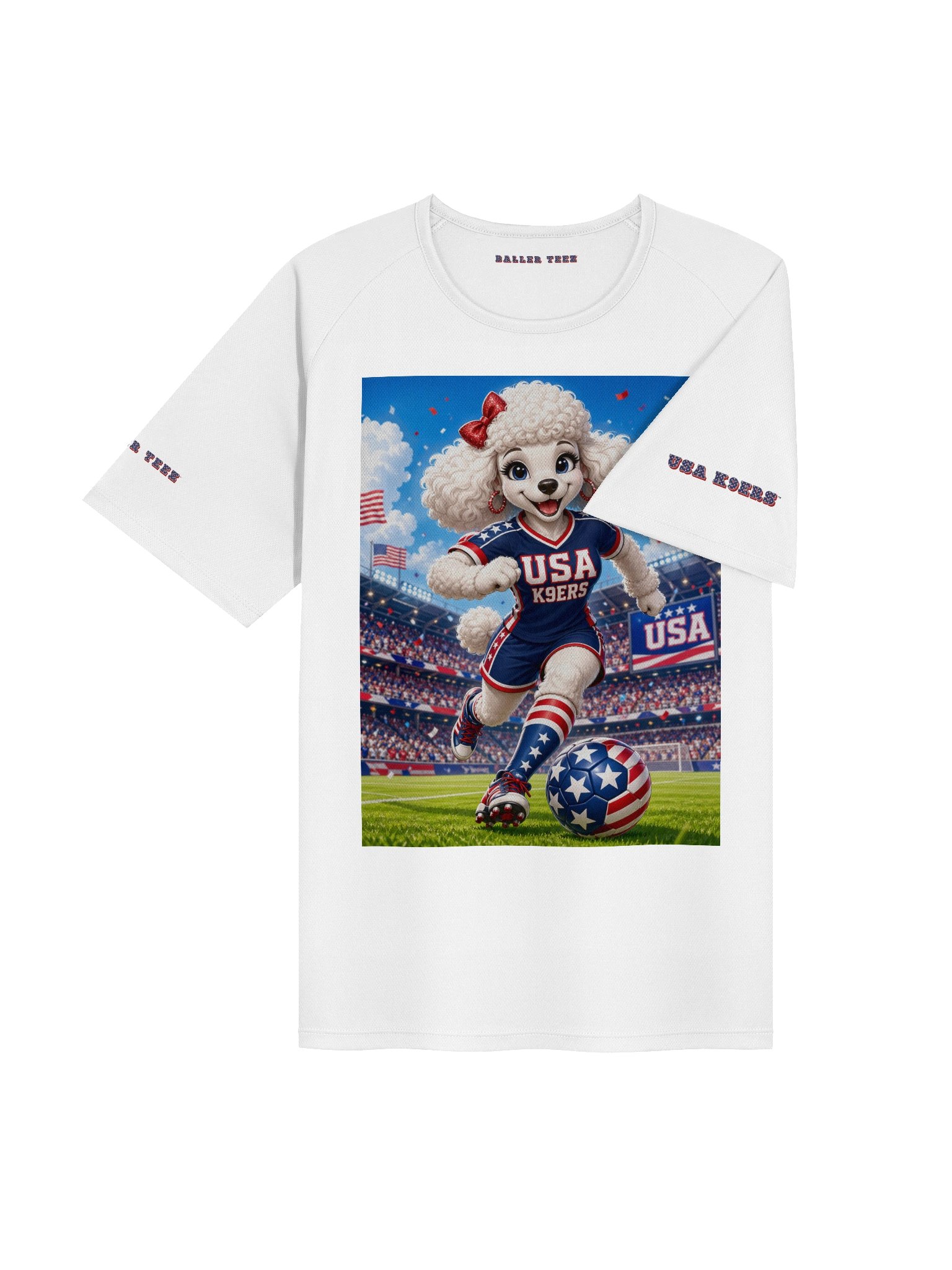 USA K9ERS Soccer White Poodle Unisex Sports Jersey product image (4)
