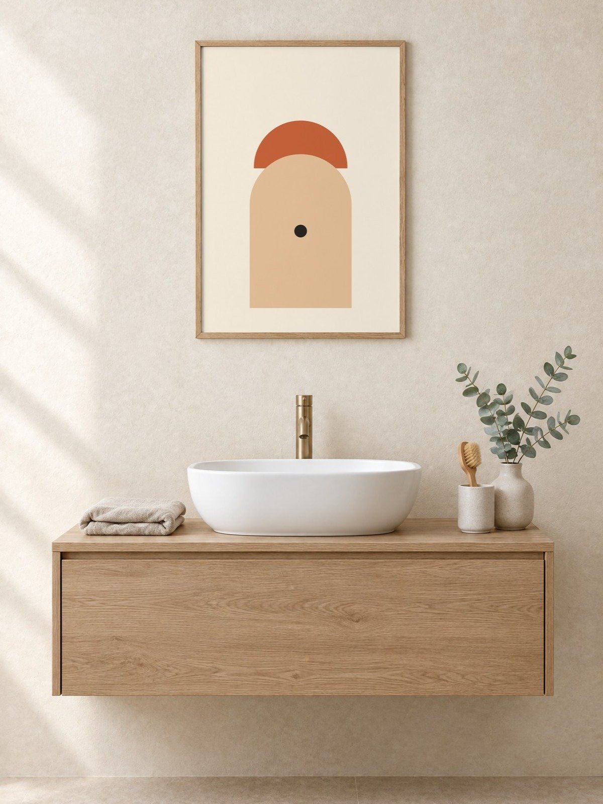 Terracotta Sun Arch Print | Abstract Bathroom Wall Art product image (1)