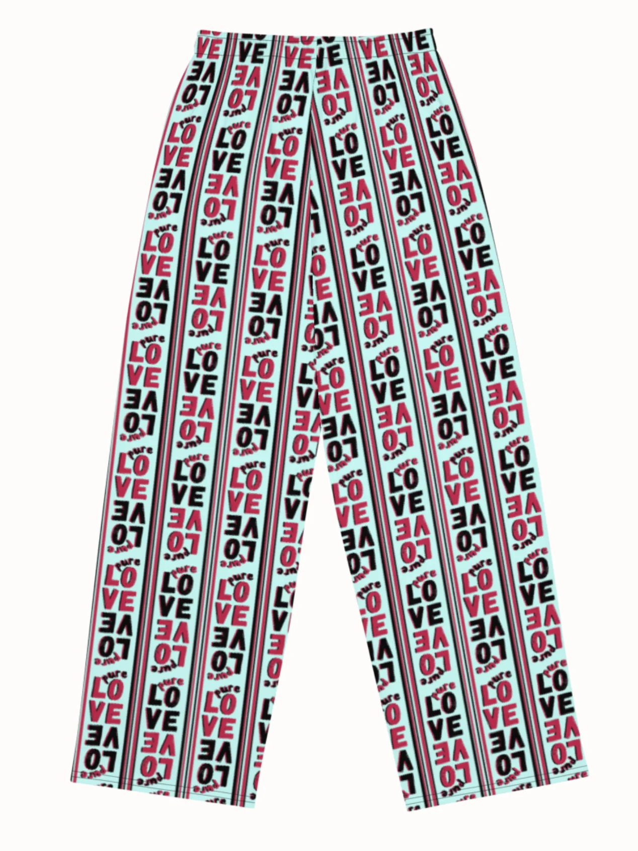 Pure Love Stripes on light green - Unisex Wide-Leg Pants product image (5)