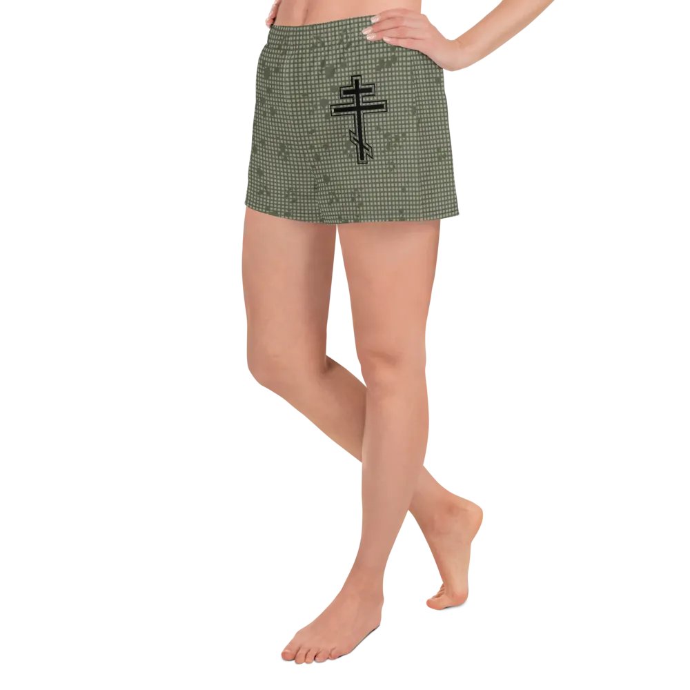 Faithful Camo: Proverb 3:25 Motion Women's Athletic Shorts - Desert Night Camo product image (9)