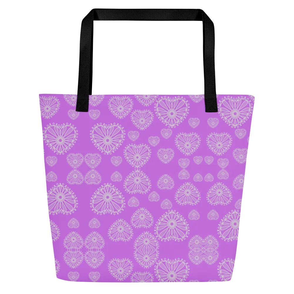 Lilac Love Heart Tote Bag product image (1)