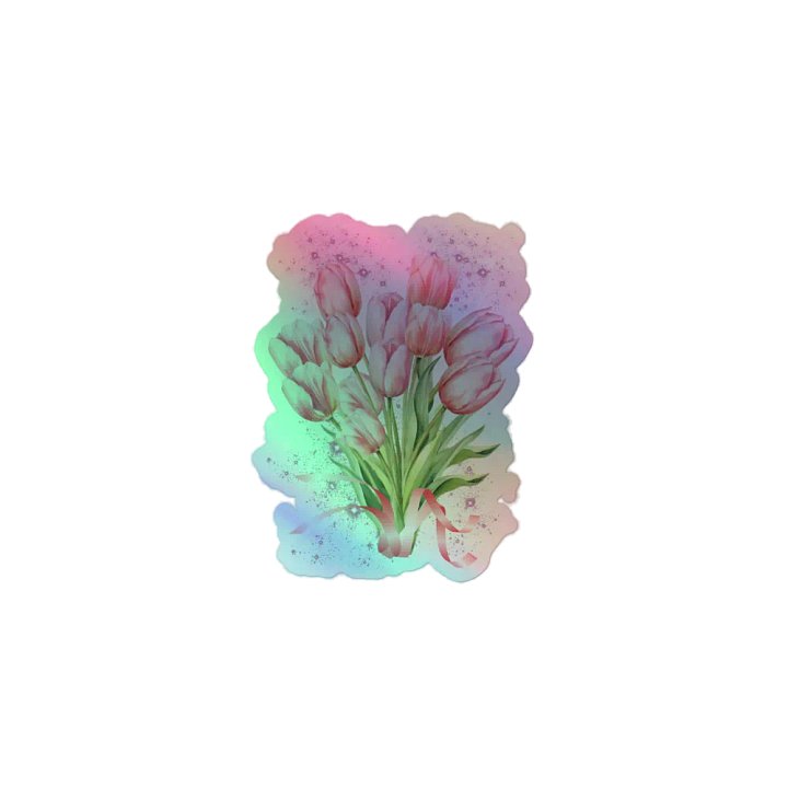 Enchanted Tulip Bouquet Holographic Sticker Set product image (1)