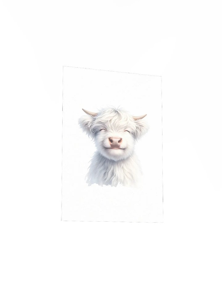 Happy White Highland Cow Nursery Print product image (2)